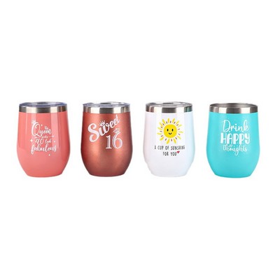 Creative 12oz Eggshell-Style 304 Stainless Steel Insulated Wine Tumbler