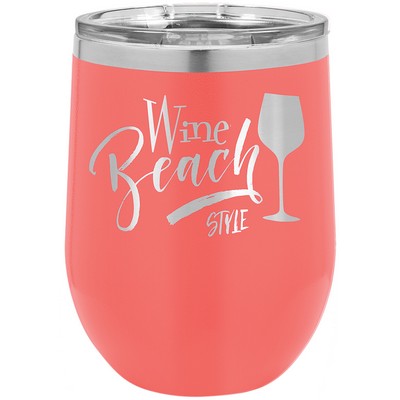 12 Oz. Coral Polar Camel Stemless Tumbler