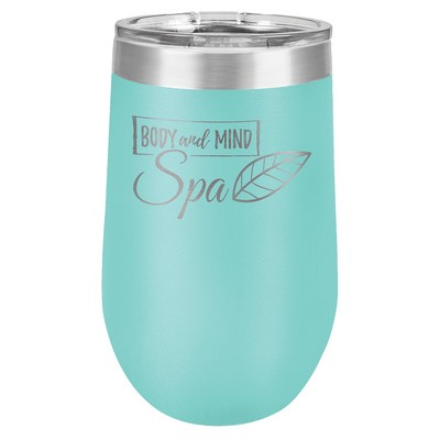 Teal Polar Camel™ 16 oz Stemless Wine Tumbler with a Clear Lid