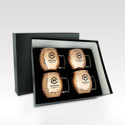 17oz Moscow Mule Mug Set of 4 - Hammered Copper