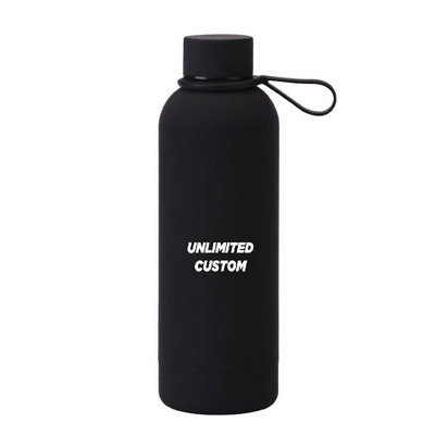 Stainless Steel Water Bottle with silicone carry handle 17oz
