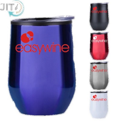 12 Oz Stainless Wine Tumbler with Plastic Liner