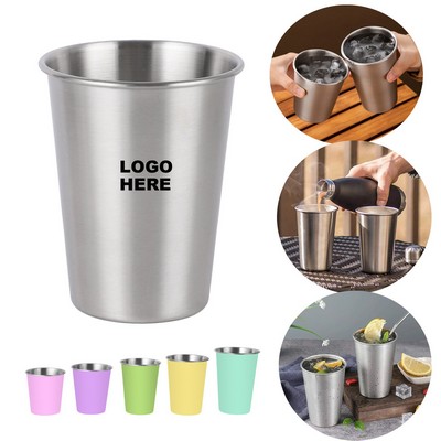 12 Ounce Stainless Steel Pint Cups Shatterproof Cup Tumblers Unbreakable Metal Drinking Glasses